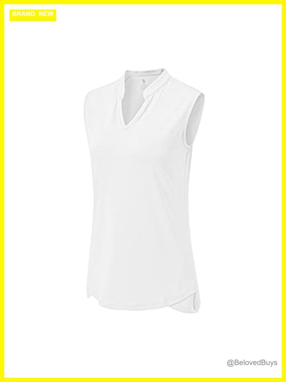 Sleeveless Golf Polo Shirt V-Neck Quick Dry Collarless Athletic